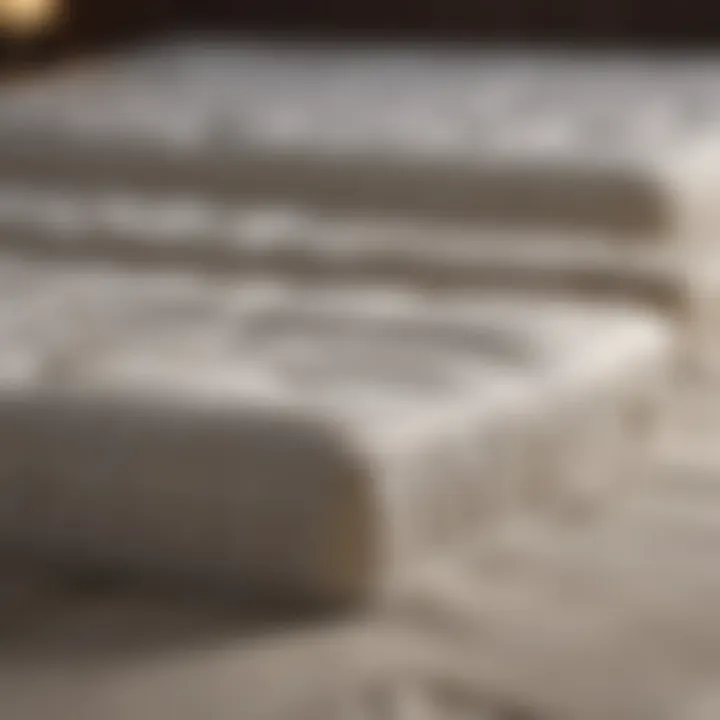 Close-up of mattress materials and textures