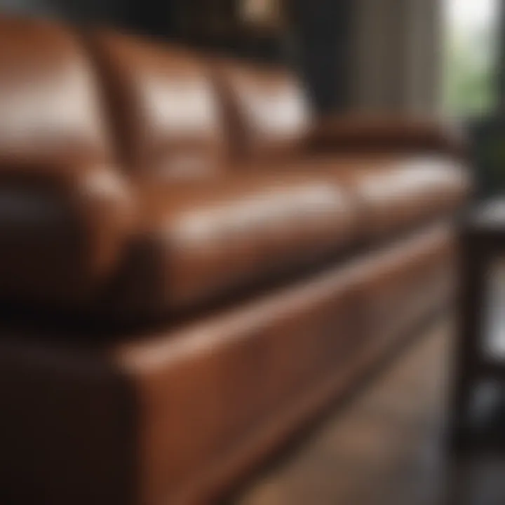 A well-maintained leather couch showcasing its elegance