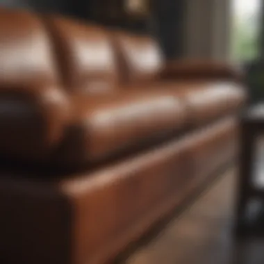 Elegance of a Well-Maintained Leather Couch A well-maintained leather couch showcasing its elegance