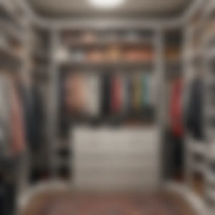 Organized closet with color-coded clothing