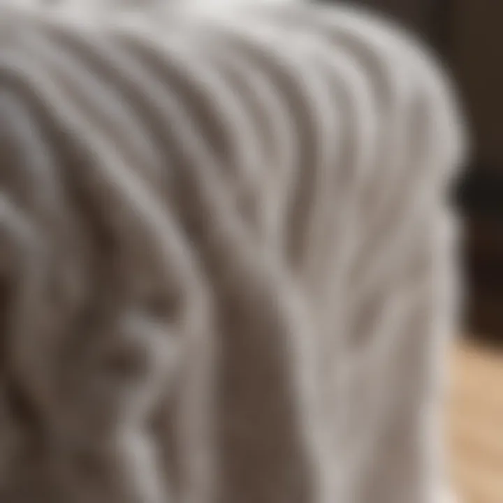 Close-up of towel fabric showcasing texture and quality