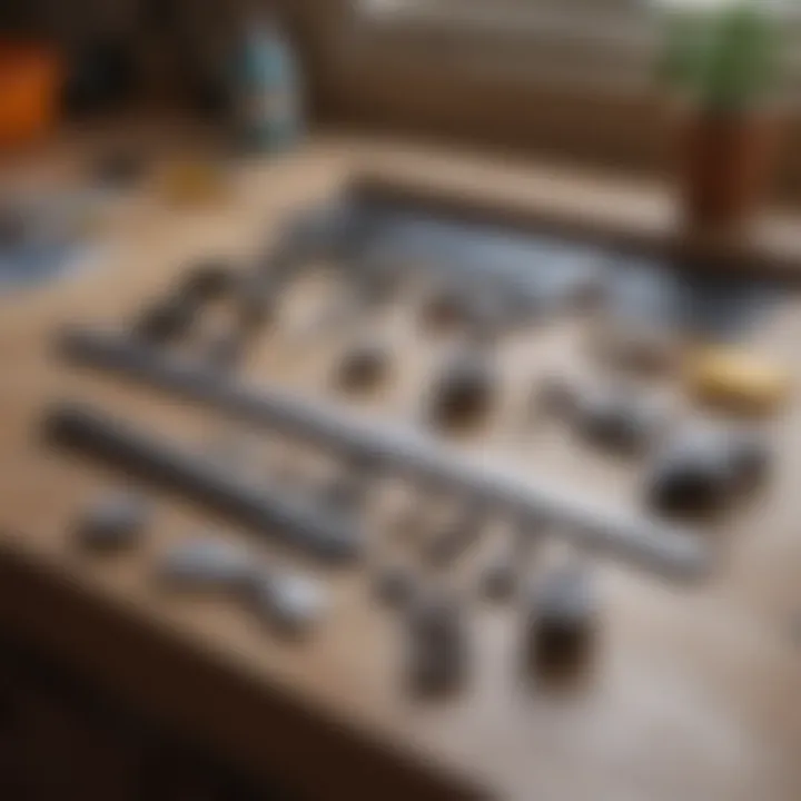 Precision measuring tools laid out on a countertop