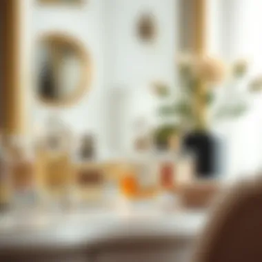 Elegant fragrance bottles on a vanity