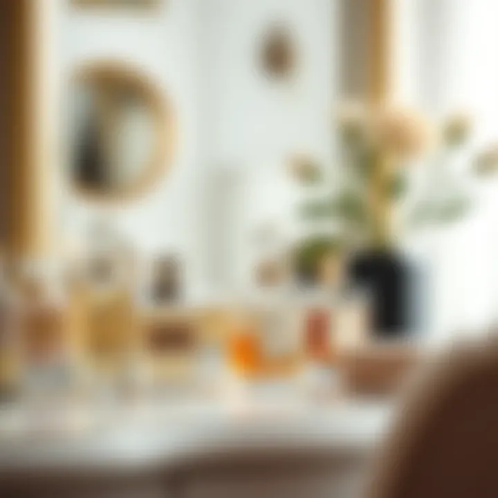 Elegant fragrance bottles on a vanity