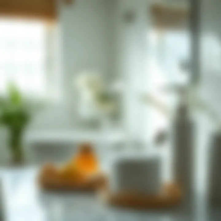 A serene bathroom setting with personal care products