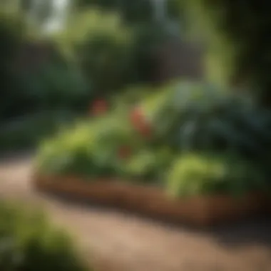 Aesthetic Garden Bed Design A beautifully arranged garden bed with various plants