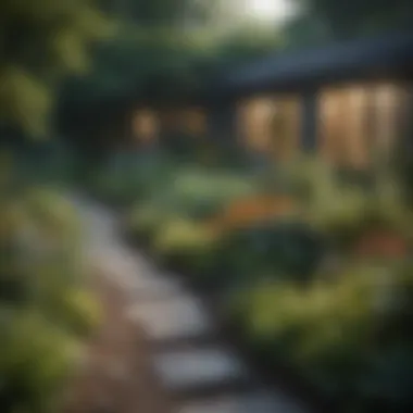 Sustainable Gardening Practices A serene garden space showcasing sustainable practices