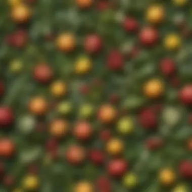 Diverse Leaf Shapes and Sizes from Various Fruit Trees A variety of leaf shapes and sizes from different fruit trees