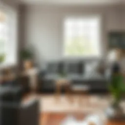 Contemporary sofa displayed in a stylish living room setting