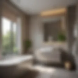 Elegant roller blinds enhancing bathroom aesthetics