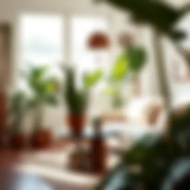 Elegant indoor setup with plants adorning a living space