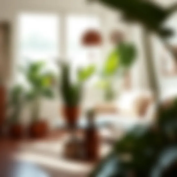 Elegant indoor setup with plants adorning a living space