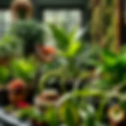 Lush indoor garden showcasing a variety of plants