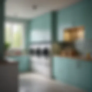 Creative Colors and Textures for Built-Ins Creative use of color and texture in a built-in laundry space