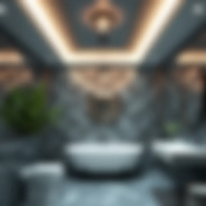 Contemporary metallic tiles adding a modern touch