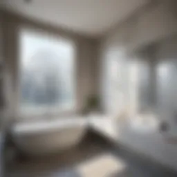 Modern frosted bathroom window allowing natural light