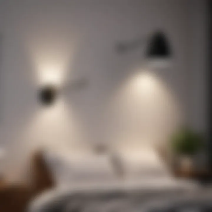 Modern wall-mounted lights enhancing a serene atmosphere
