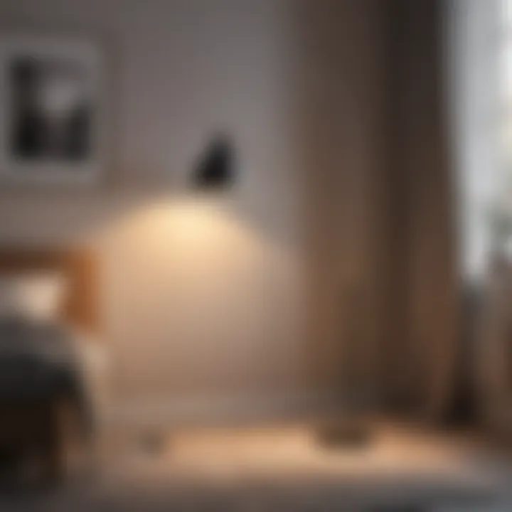 Stylish floor lamp providing warm light for reading