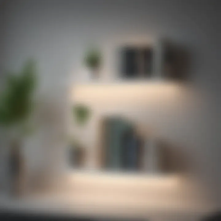 Minimalist bookshelf design featuring clean lines and a monochromatic palette