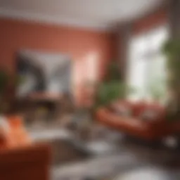 A vibrant living room showcasing a harmonious blend of colors and textures.