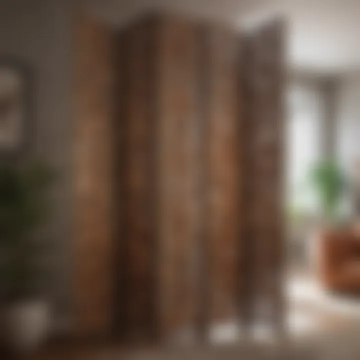 Stylish folding screen divider creating private nook