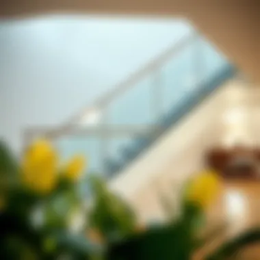 Contemporary Metal and Glass Railing Contemporary metal and glass stair railing