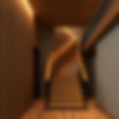 Elegant Wooden Staircase Design Elegant wooden staircase with modern lighting