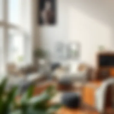 Functional Furniture Choices Stylish furniture arrangement showcasing multifunctional pieces