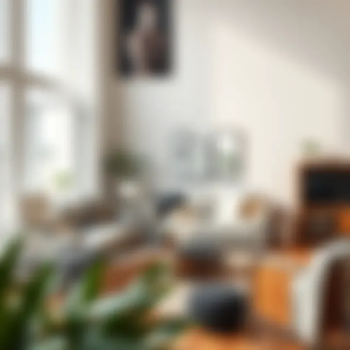 Functional Furniture Choices Stylish furniture arrangement showcasing multifunctional pieces