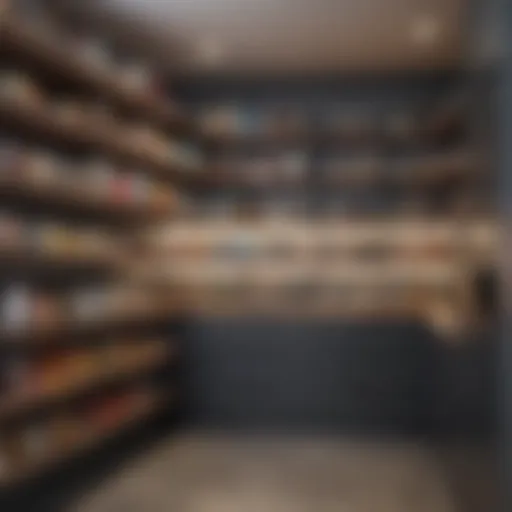 Sleek modern pantry cabinet with open shelving