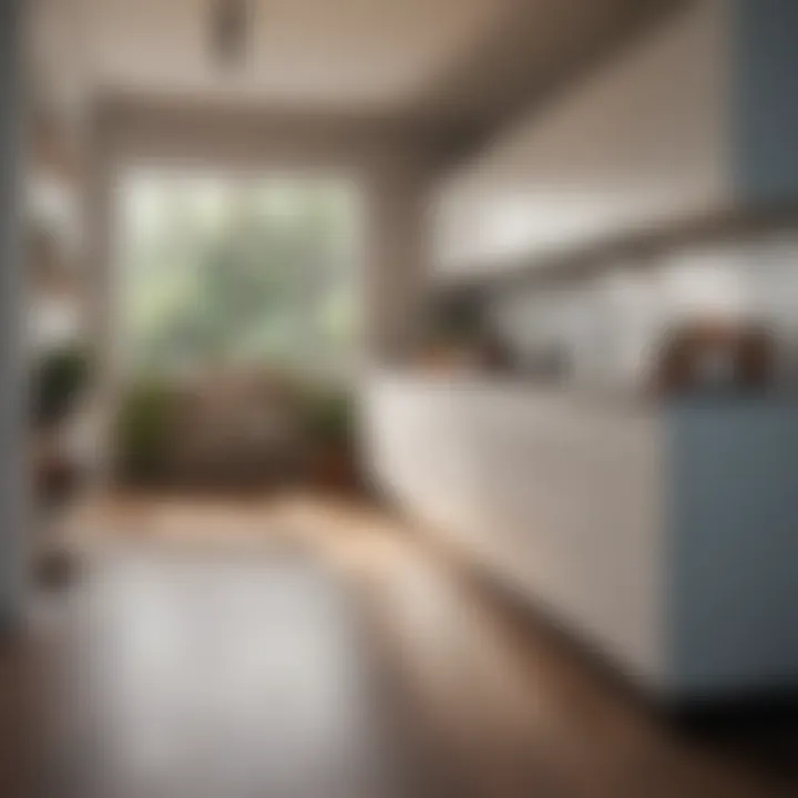 Creative layout of a small kitchen maximizing space with smart storage