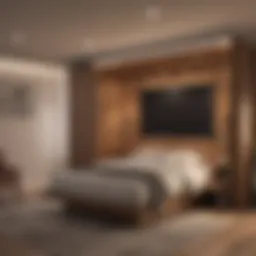 Elegant Murphy bed seamlessly integrated into a modern basement design