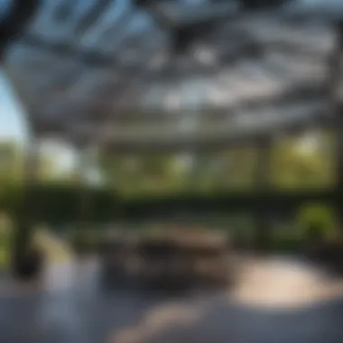 Modern metal gazebo roofing showcasing sleek lines