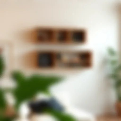 Elegant Wall-Mounted Shelves Elegant wall-mounted shelves with decorative items