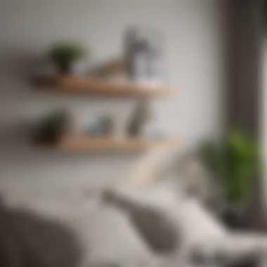 Stylish Floating Shelves in Bedroom Floating shelves elegantly arranged with books and decor