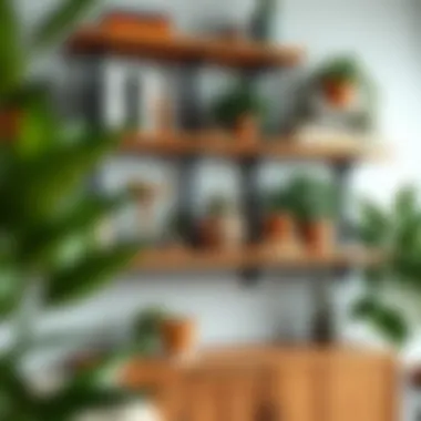 Rustic Wooden Shelves Rustic wooden shelves displaying books and plants