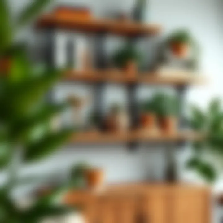 Rustic Wooden Shelves Rustic wooden shelves displaying books and plants