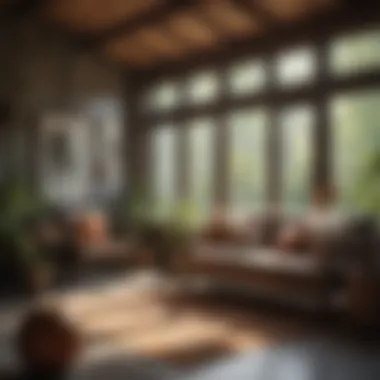 Cozy Rustic Decor in a Sun Room Cozy sun room with rustic decor and natural materials