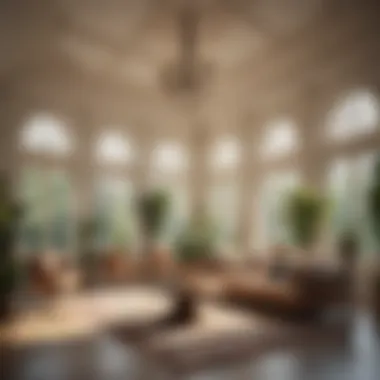 Elegant Architectural Design in Sun Room Elegant sun room with ornate architectural elements and soft lighting