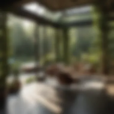 Seamless Integration with Outdoor Space Bright sun room seamlessly connected to outdoor space with greenery