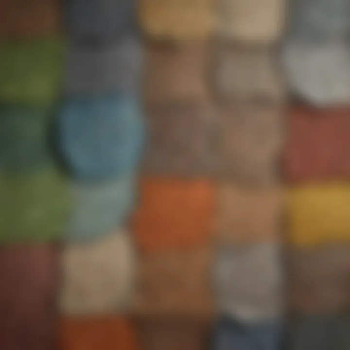 A display of various wallpaper samples highlighting texture and color