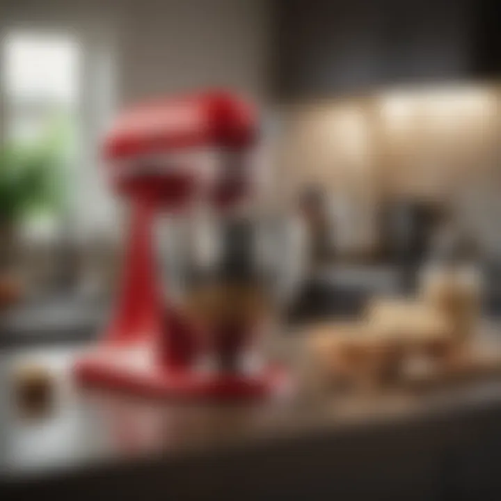 A variety of attachments for the KitchenAid Mini Artisan Stand Mixer displayed on a countertop