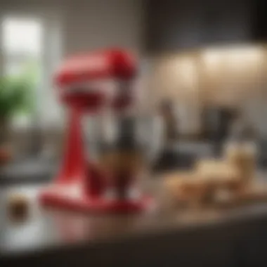 Versatile Attachments for Enhanced Culinary Experiences A variety of attachments for the KitchenAid Mini Artisan Stand Mixer displayed on a countertop