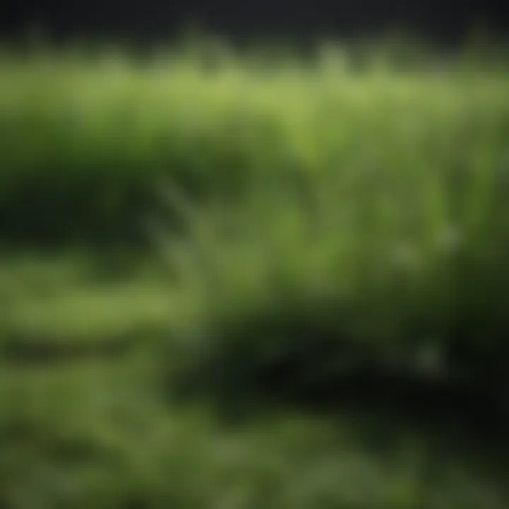 Close-up of healthy grass blades in sod