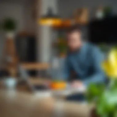 Customer Support in Blender Brands Blender customer service interaction on a laptop