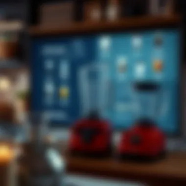 Comparative Analysis of Blender Features An array of blender features displayed on a screen