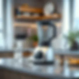 A sleek modern blender on a kitchen countertop