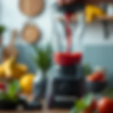 The Performance of Blenders in Action A vibrant smoothie being poured from a blender