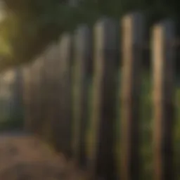 A well-maintained fence line showcasing upright posts