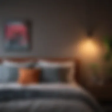 Colorful accent lights enhancing the mood of a modern bedroom
